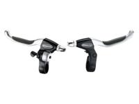 Remhendelpaar Tektro CL530TS+CL535RT V-brake met geïntegreerde fietsbel - zwart/satijn