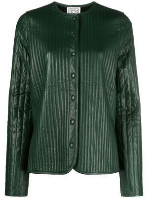 TOTEME veste bomber matelassée en cuir - Vert