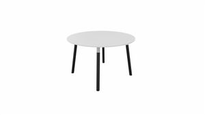 Tafel 9311 rond - 120 cm. - Alu - Wit - Beuken donker