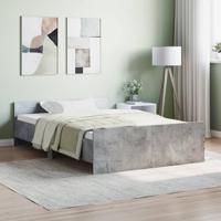 Bedframe met hoofd- en voeteneinde betongrijs 120x190 cm