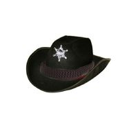 Verkleed cowboy hoed sheriff zwart volwassenen - thumbnail