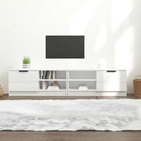 Tv-meubels 2 st 80x35x36,5 cm bewerkt hout hoogglans wit