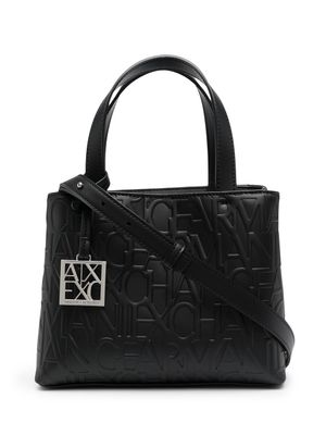 Armani Exchange sac cabas à logo embossé - Noir