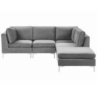 Beliani EVJA - Modulaire Sofa-Grijs-Fluweel - thumbnail