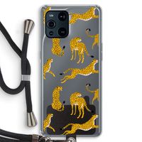 Luipaard: Oppo Find X3 Pro Transparant Hoesje met koord
