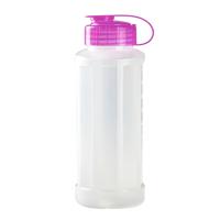 Plasticforte waterfles - 1100 ml - transparant met dop roze - drinkfles - sport