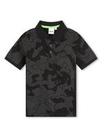 BOSS Kidswear polo à imprimé camouflage - Noir