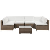 Beliani BELVEDERE - Loungeset-Bruin-PE rotan