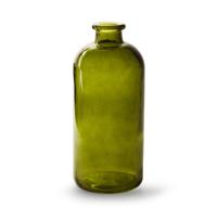 Bloemenvaas Jardin - transparant groen glas - D11 x H25 cm - flesvaas