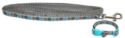 Little Rascals puppy halsband met lijn blauw