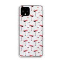 Flamingoprint groen: Pixel 4 Transparant Hoesje