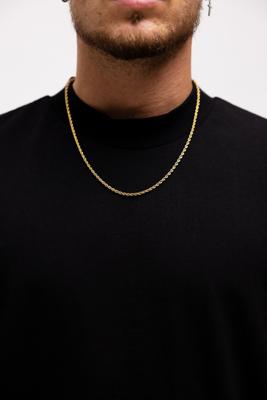 Qream Rope Ketting Heren Goud - Maat 50cm - Kleur: Goud | Soccerfanshop