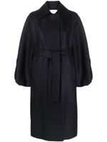 Harris Wharf London puff-sleeve belted wool coat - Bleu