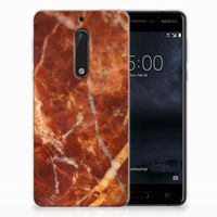 Nokia 5 TPU Siliconen Hoesje Marmer Bruin - thumbnail