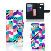 OnePlus 5T Book Case Blokken Kleurrijk - thumbnail