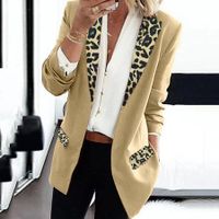 Casual Leopard Long Sleeve Blazer