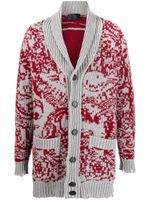 Philipp Plein cardigan long en maille intarsia - Gris - thumbnail