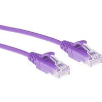 ACT Paarse 1,5 meter LSZH U/UTP CAT6 datacenter slimline patchkabel snagless met RJ45 connectoren