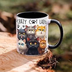 Crazy Cat Lady mok - perfect verjaardagscadeau voor kattenliefhebbers - 11oz keramische koffiekop voor kattenliefhebbers Lightinthebox