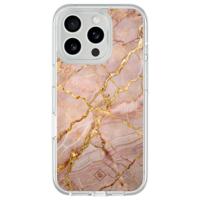iPhone 16 Pro hybride hoesje - Rose gold marble