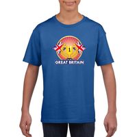 Blauw Groot Brittannie/ Engeland supporter kampioen shirt kind