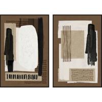 Canvas Home ESPRIT Bruin Zwart Abstract Stads 63 x 4 x 93 cm (2 Stuks)