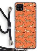 Cheetah: Samsung Galaxy A22 5G Transparant Hoesje met koord