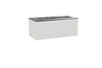 Balmani Idra zwevend badmeubel 120 x 55 cm mat wit met Tablo Arcato enkele wastafel in marmer pietra grey