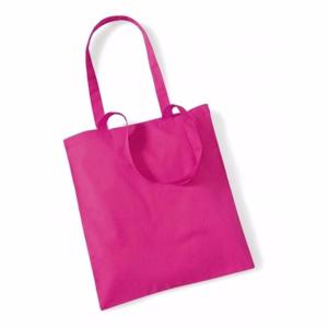 Draagtasje met hengsels - fuchsia roze - 42 x 38 cm - katoen - 10 liter - boodschappen - gymtas