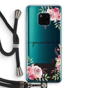 Rozen: Huawei Mate 20 Pro Transparant Hoesje met koord