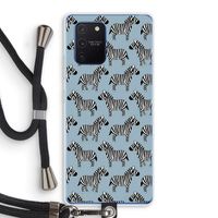 Zebra: Samsung Galaxy Note 10 Lite Transparant Hoesje met koord