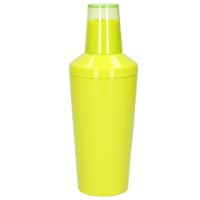 Plasticforte Cocktailshaker - kunststof - neon groen - 500 ml - 22 cm hoog - Cocktails maken