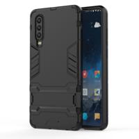 Schokbestendige PC + TPU geval voor Huawei P30 met houder (zwart)