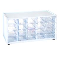 Sorteerbakjes spijkers/schroeven - 20 lades - 16 x 38 x 20 cm - opbergkastjes - ophangbaar - wit