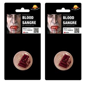 12x stuks horror kunstbloed capsules voor in de mond