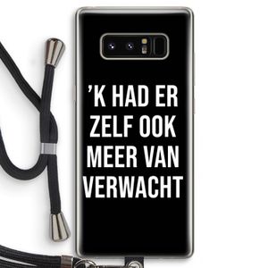 Meer verwacht - Zwart: Samsung Galaxy Note 8 Transparant Hoesje met koord
