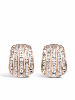 Pragnell boucles d'oreilles Manhattan Classic en or rose 18ct pavées de diamants
