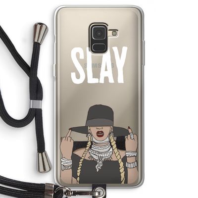 Slay All Day: Samsung Galaxy A8 (2018) Transparant Hoesje met koord