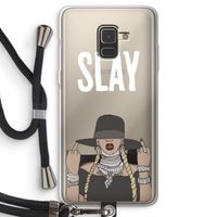 Slay All Day: Samsung Galaxy A8 (2018) Transparant Hoesje met koord