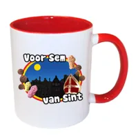 Sinterklaas mok met naam (rood)
