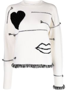 Sonia Rykiel pull Lips à coutures contrastantes - Blanc