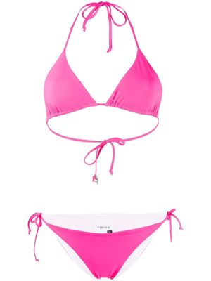 Fisico bikini dos-nu à design réversible - Rose