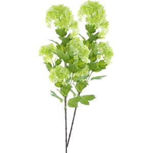 Kunstbloem Viburnum/Sneeuwbal - 5x - 88 cm - groen - losse steel - kunst zijdebloemen