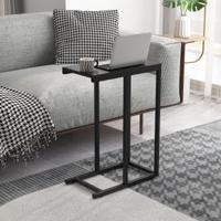 C-Vormige Bijzettafel voor Bank en Bed 64 cm Bankbijzettafel Metalen Frame tv-Ladetafel voor Woonkamer Slaapkamer Kleine Ruimtes