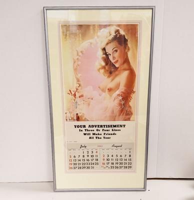 Vintage 1953 Kalender &apos;Salesman Sample&apos; Ingelijst - 64 x 35cm