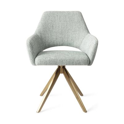 Jesper Home Yanai eetkamerstoel Soft Sage turn gold