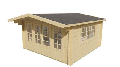 Blokhut - Tuinhuis Derby | 58 mm | vuren honinggeel geïmpregneerd