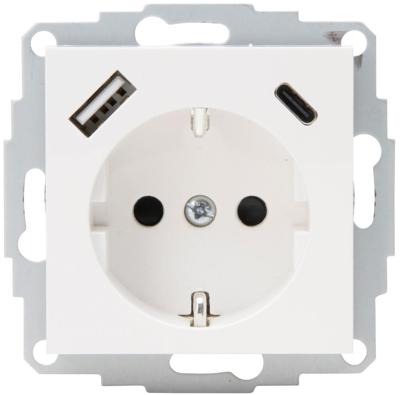 Enzo Kopp HK07 WIT inbouw stopcontact | RA + USB +USB-C - 4622116
