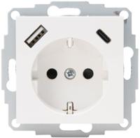 Enzo Kopp HK07 WIT inbouw stopcontact | RA + USB +USB-C - 4622116
