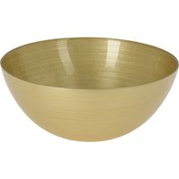 Glazen decoratie schaal/fruitschaal goud rond D28 x H11,5 cm